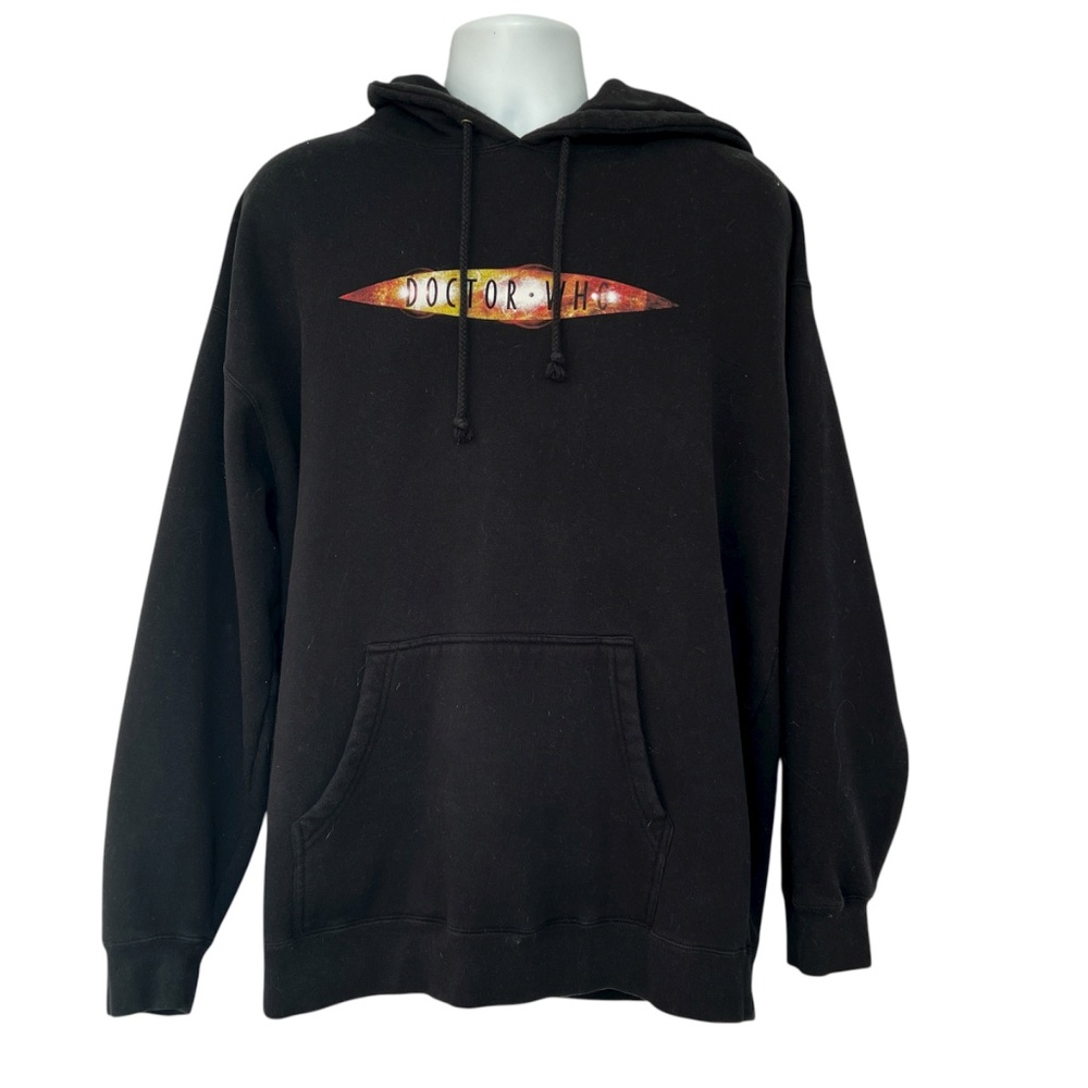 Doctor Who Black Hoodie Pull On Size XL Cotton Blend Kangaroo Pouch